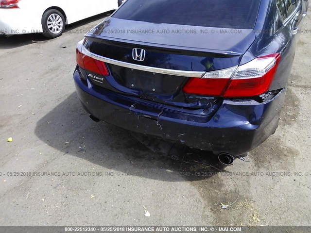 1HGCR2F57EA023439 - 2014 HONDA ACCORD SPORT BLUE photo 6