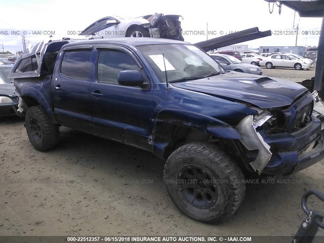 5TELU42N78Z511976 - 2008 TOYOTA TACOMA DOUBLE CAB ლურჯი ფოტო 1