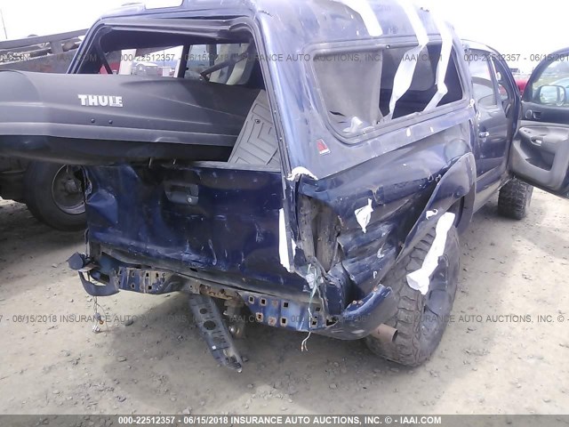 5TELU42N78Z511976 - 2008 TOYOTA TACOMA DOUBLE CAB ლურჯი ფოტო 6