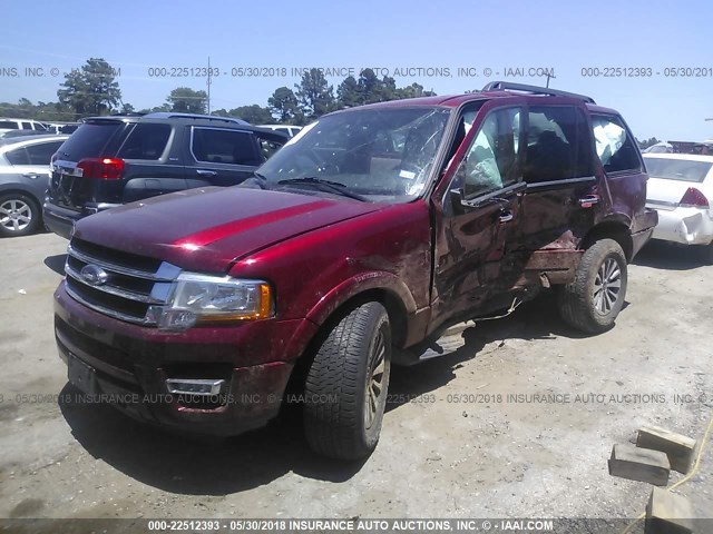 1FMJU1HT5HEA20817 - 2017 FORD EXPEDITION XLT/KING RANCH RED photo 2