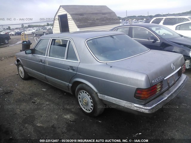 WDBCA35D0HA330426 - 1987 MERCEDES-BENZ 420 SEL GRAY photo 3