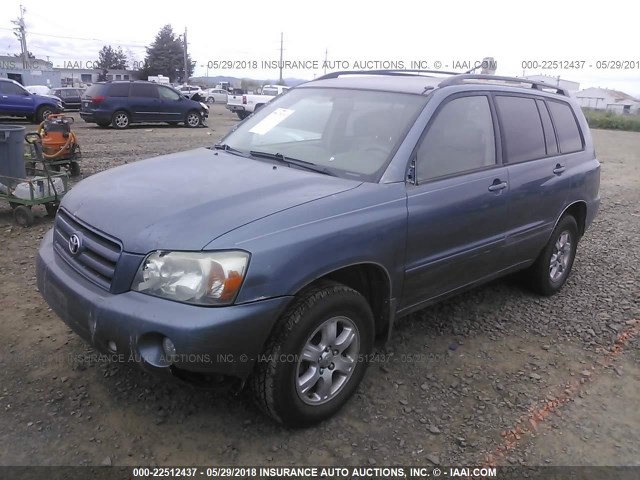 JTEEP21A250098861 - 2005 TOYOTA HIGHLANDER LIMITED BLUE photo 2