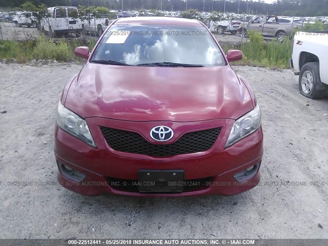 4T1BF3EK6AU064987 - 2010 TOYOTA CAMRY SE/LE/XLE 红色 照片 6