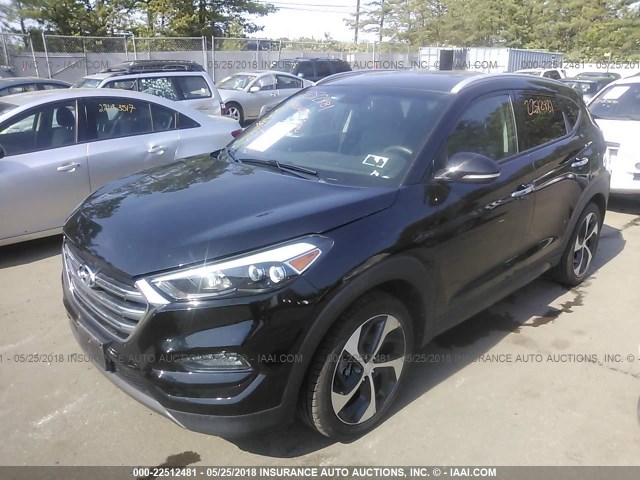 KM8J3CA20GU053891 - 2016 HYUNDAI TUCSON LIMITED/SPORT AND ECO/SE BLACK photo 2