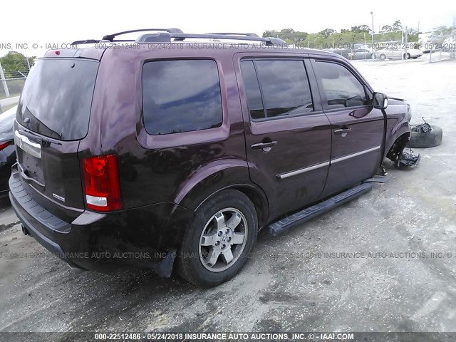 5FNYF3H96BB051058 - 2011 HONDA PILOT TOURING MAROON photo 4