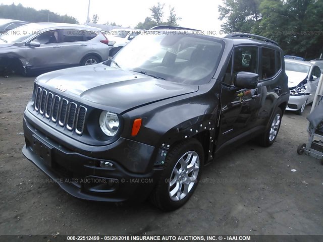 ZACCJABT6GPC54744 - 2016 JEEP RENEGADE LATITUDE GRAY photo 2