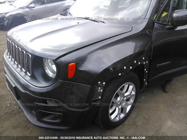 ZACCJABT6GPC54744 - 2016 JEEP RENEGADE LATITUDE GRAY photo 6