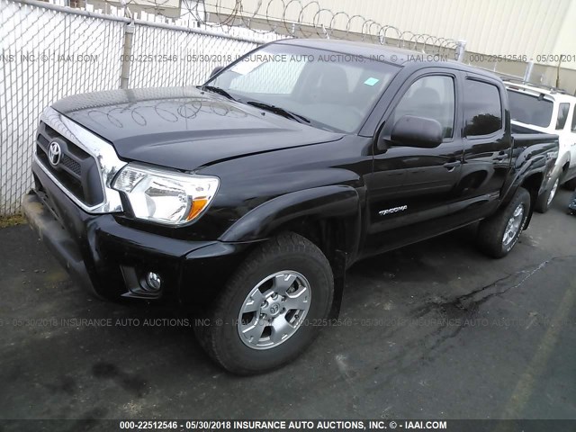 5TFLU4EN7EX109373 - 2014 TOYOTA TACOMA DOUBLE CAB BLACK photo 2