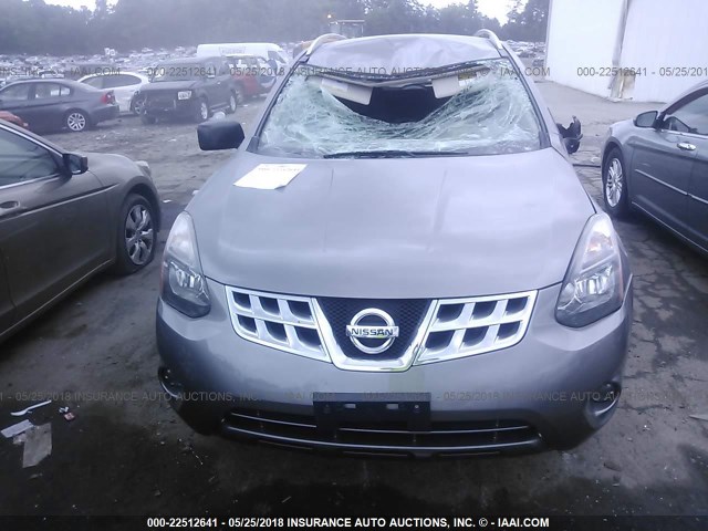 JN8AS5MV2FW750351 - 2015 NISSAN ROGUE SELECT S GRAY photo 6