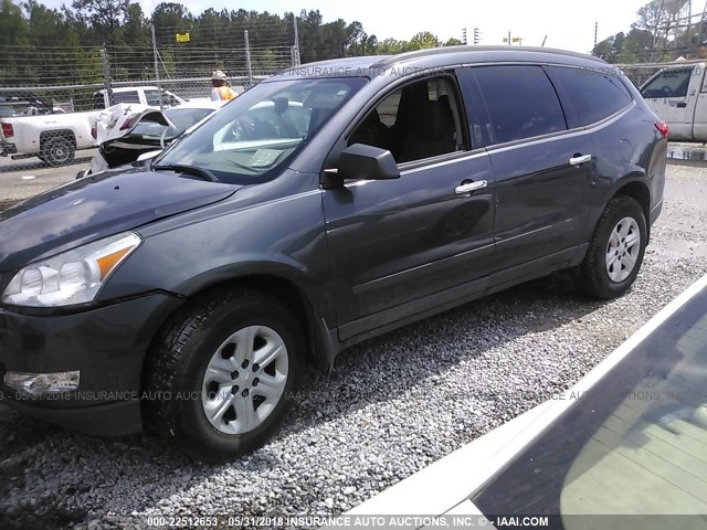 1GNKRFED1CJ324142 - 2012 CHEVROLET TRAVERSE LS GRAY photo 2