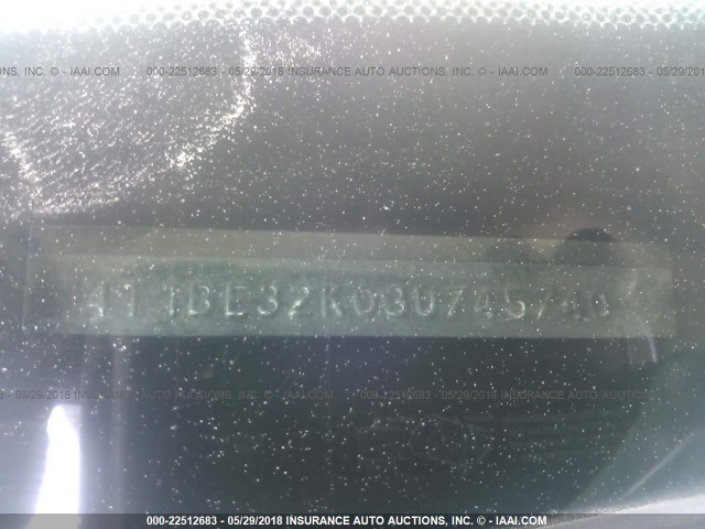 4T1BE32K03U745740 - 2003 TOYOTA CAMRY LE/XLE/SE 银色 照片 9