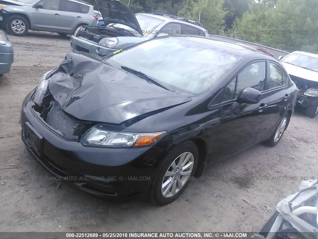 19XFB2F91CE000686 - 2012 HONDA CIVIC EXL შავი ფოტო 2