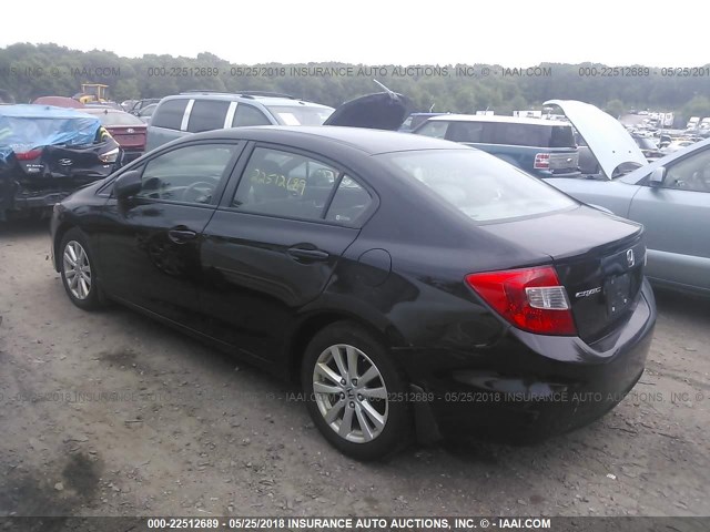 19XFB2F91CE000686 - 2012 HONDA CIVIC EXL შავი ფოტო 3