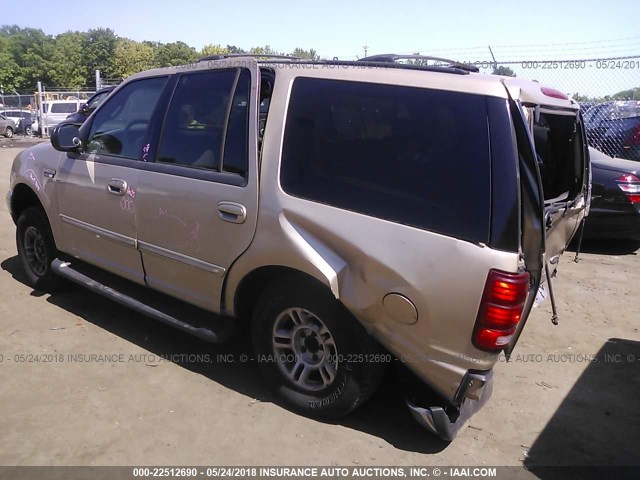 1FMPU16L3YLA75579 - 2000 FORD EXPEDITION XLT GOLD photo 3