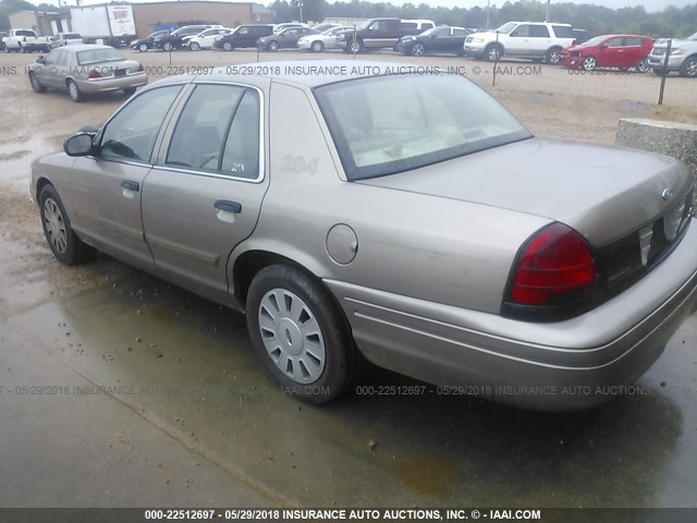 2FABP7BV8BX139499 - 2011 FORD CROWN VICTORIA POLICE INTERCEPTOR BEIGE photo 3