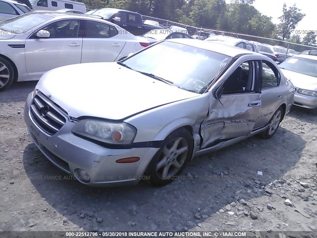 JN1DA31D03T520741 - 2003 NISSAN MAXIMA GLE/GXE/SE SILVER photo 2