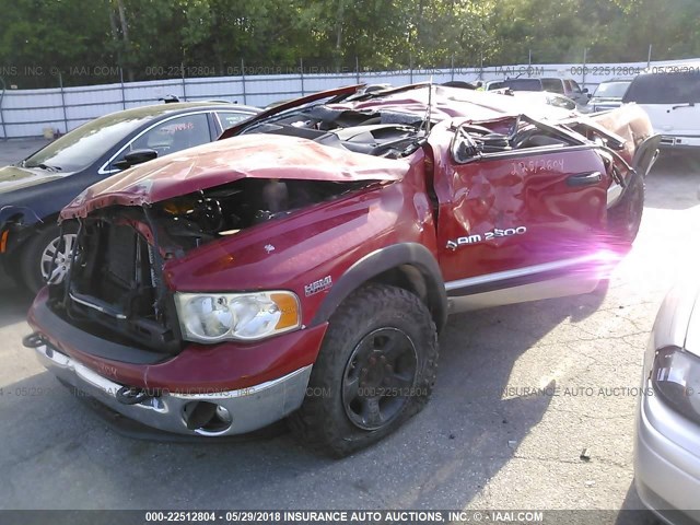 3D7KU28DX3G824562 - 2003 DODGE RAM 2500 ST/SLT RED photo 2