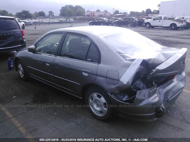 JHMES96675S007229 - 2005 HONDA CIVIC HYBRID GRAY photo 3