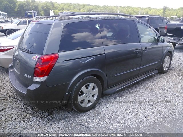 5N1BV28U95N115246 - 2005 NISSAN QUEST S/SE/SL GRAY photo 4