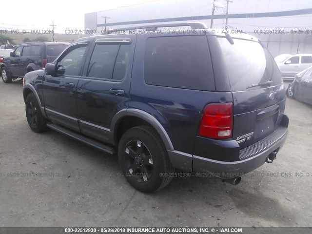 1FMZU73K93UA68842 - 2003 FORD EXPLORER XLT/XLT SPORT/NBX Dark Blue photo 3