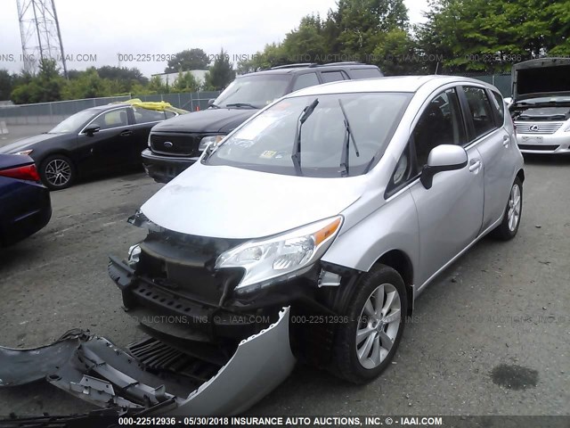 3N1CE2CP4EL436592 - 2014 NISSAN VERSA NOTE S/S PLUS/SV/SL SILVER photo 2