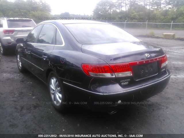 KMHFC46FX7A163744 - 2007 HYUNDAI AZERA SE/LIMITED PURPLE photo 3