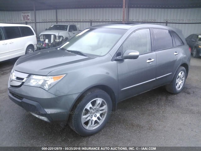 2HNYD28348H503064 - 2008 ACURA MDX TECHNOLOGY GRAY photo 2