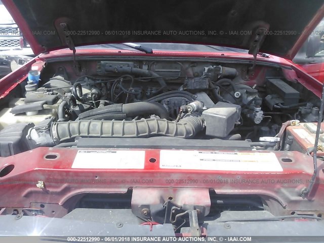 1FTYR14VXXTA04344 - 1999 FORD RANGER SUPER CAB RED photo 10