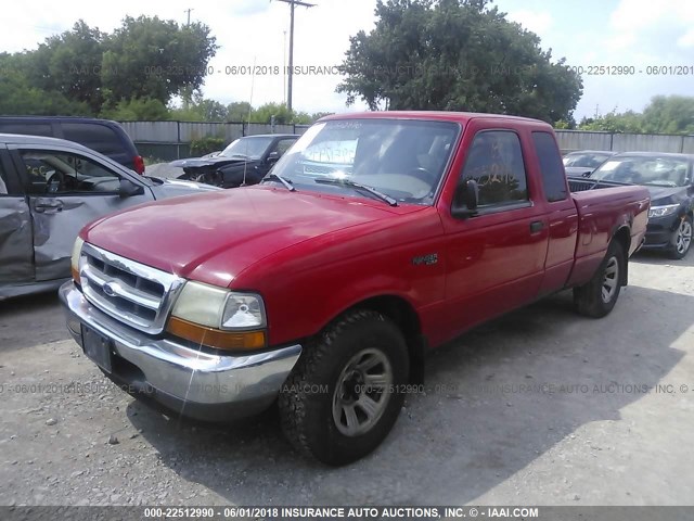 1FTYR14VXXTA04344 - 1999 FORD RANGER SUPER CAB RED photo 2