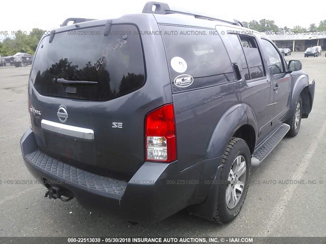 5N1AR1NBXAC611112 - 2010 NISSAN PATHFINDER S/LE/SE GRAY photo 4