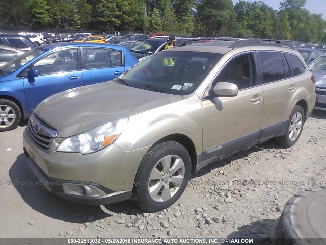 4S4BRBKC1A3356552 - 2010 SUBARU OUTBACK 2.5I LIMITED GOLD photo 2