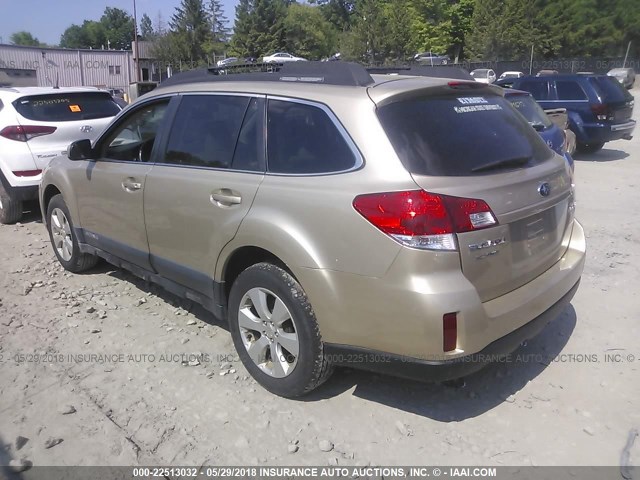 4S4BRBKC1A3356552 - 2010 SUBARU OUTBACK 2.5I LIMITED GOLD photo 3