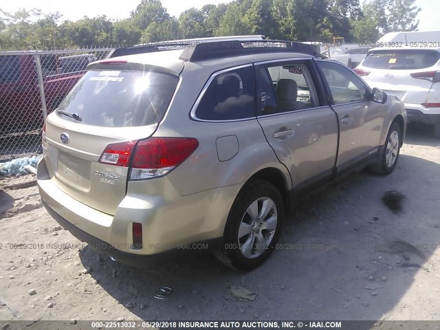 4S4BRBKC1A3356552 - 2010 SUBARU OUTBACK 2.5I LIMITED GOLD photo 4