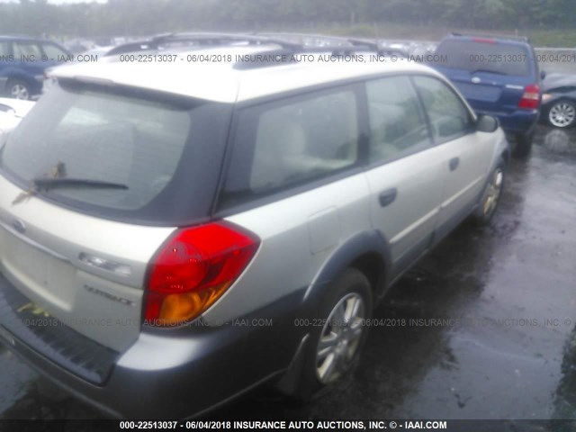 4S4BP61C257343483 - 2005 SUBARU LEGACY OUTBACK 2.5I BROWN photo 4