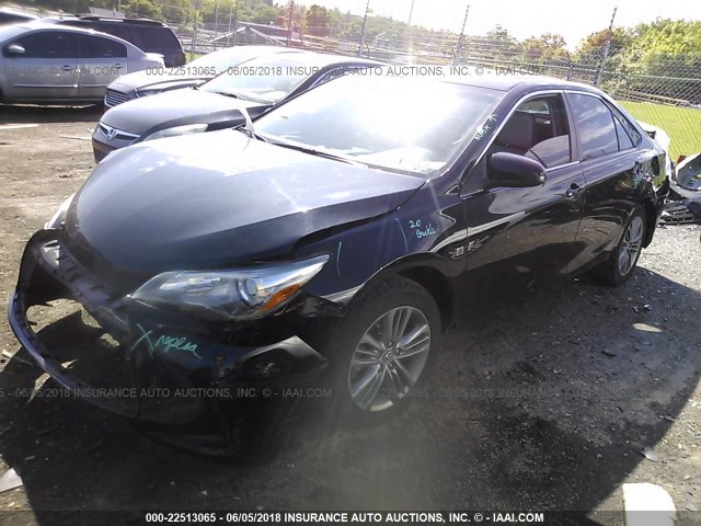 4T1BF1FK1FU063238 - 2015 TOYOTA CAMRY LE/XLE/SE/XSE BLACK photo 2