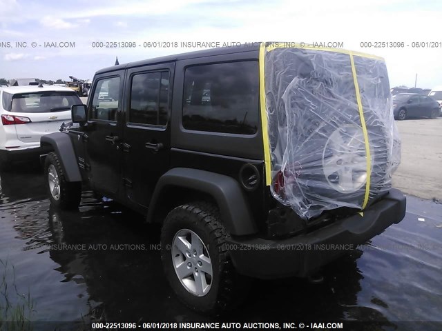 1C4HJWDG1HL594263 - 2017 JEEP WRANGLER UNLIMITE SPORT BLACK photo 3