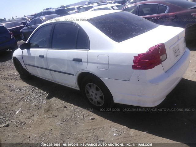 1HGES16375L020874 - 2005 HONDA CIVIC DX VP WHITE photo 3