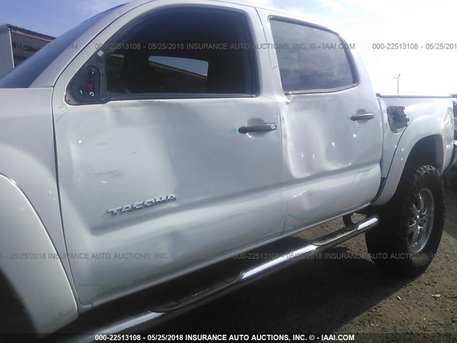 5TFLU4EN9CX048153 - 2012 TOYOTA TACOMA DOUBLE CAB WHITE photo 6