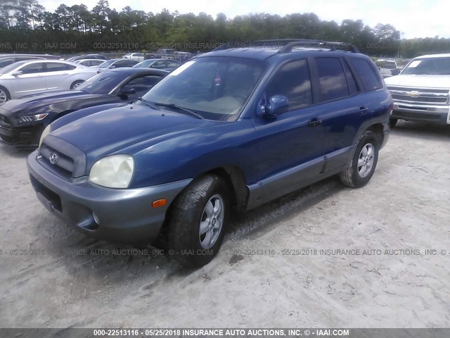 KM8SC13D46U090139 - 2006 HYUNDAI SANTA FE GLS/LIMITED BLUE photo 2