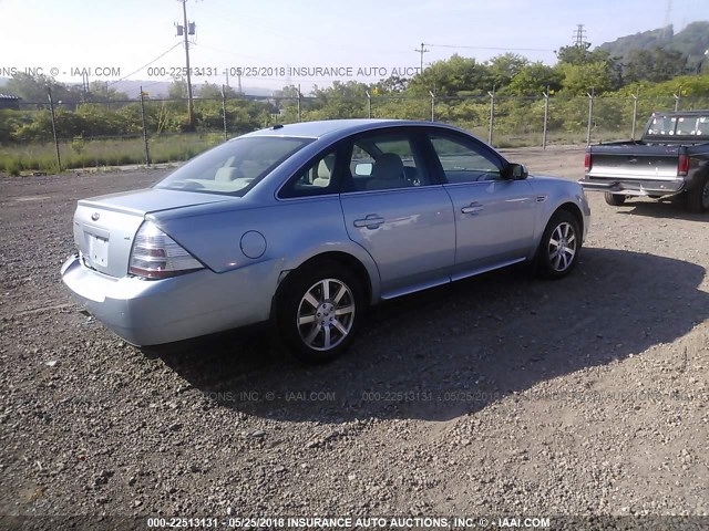 1FAHP24W98G178393 - 2008 FORD TAURUS SEL Light Blue photo 4