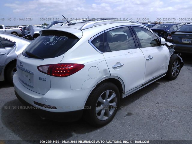 JNKAJ09E08M306277 - 2008 INFINITI EX35 JOURNEY WHITE photo 4