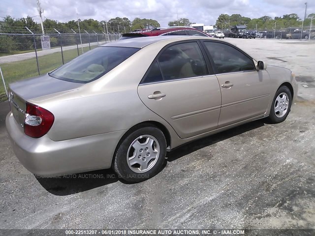 4T1BF32K52U032540 - 2002 TOYOTA CAMRY LE/XLE/SE 金色 照片 4
