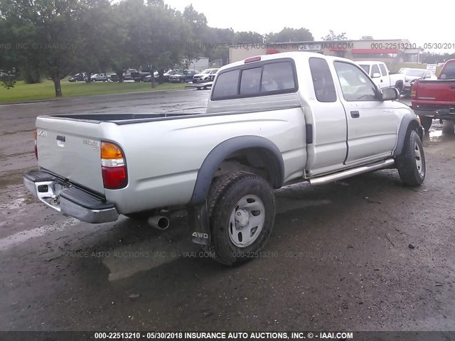 5TEWM72N94Z356825 - 2004 TOYOTA TACOMA XTRACAB SILVER photo 4