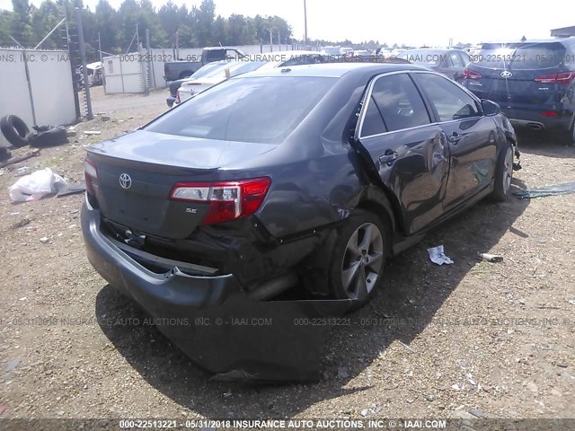 4T1BK1FK6CU015127 - 2012 TOYOTA CAMRY SE/XLE GRAY photo 4