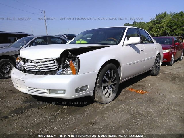 1G6KF57915U138027 - 2005 CADILLAC DEVILLE DTS WHITE photo 2