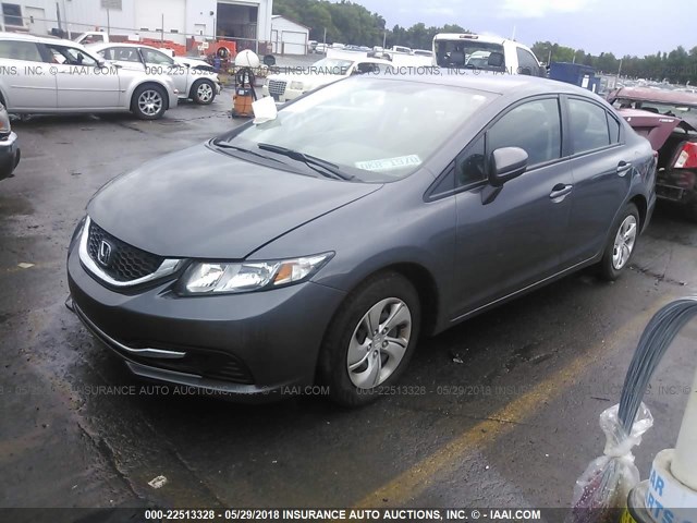 2HGFB2F54FH560998 - 2015 HONDA CIVIC LX GRAY photo 2