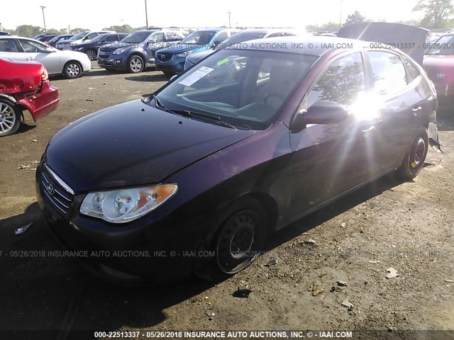 KMHDU46D87U235803 - 2007 HYUNDAI ELANTRA GLS/SE/LIMITED PURPLE photo 2