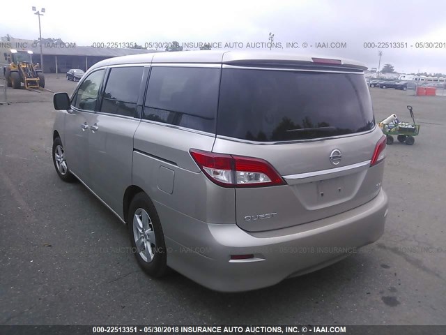 JN8AE2KP5B9006939 - 2011 NISSAN QUEST S/SV/SL/LE TAN photo 3