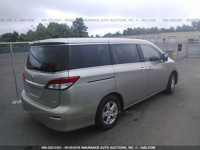 JN8AE2KP5B9006939 - 2011 NISSAN QUEST S/SV/SL/LE TAN photo 4