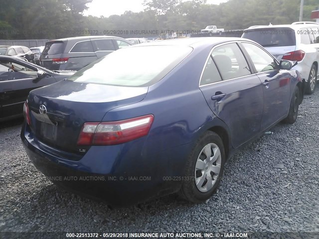 4T1BE46K07U015350 - 2007 TOYOTA CAMRY NEW GENERAT CE/LE/XLE/SE BLUE photo 4